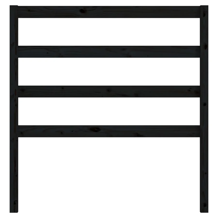 Tête de lit Noir 106x4x100 cm Bois massif de pin - 4