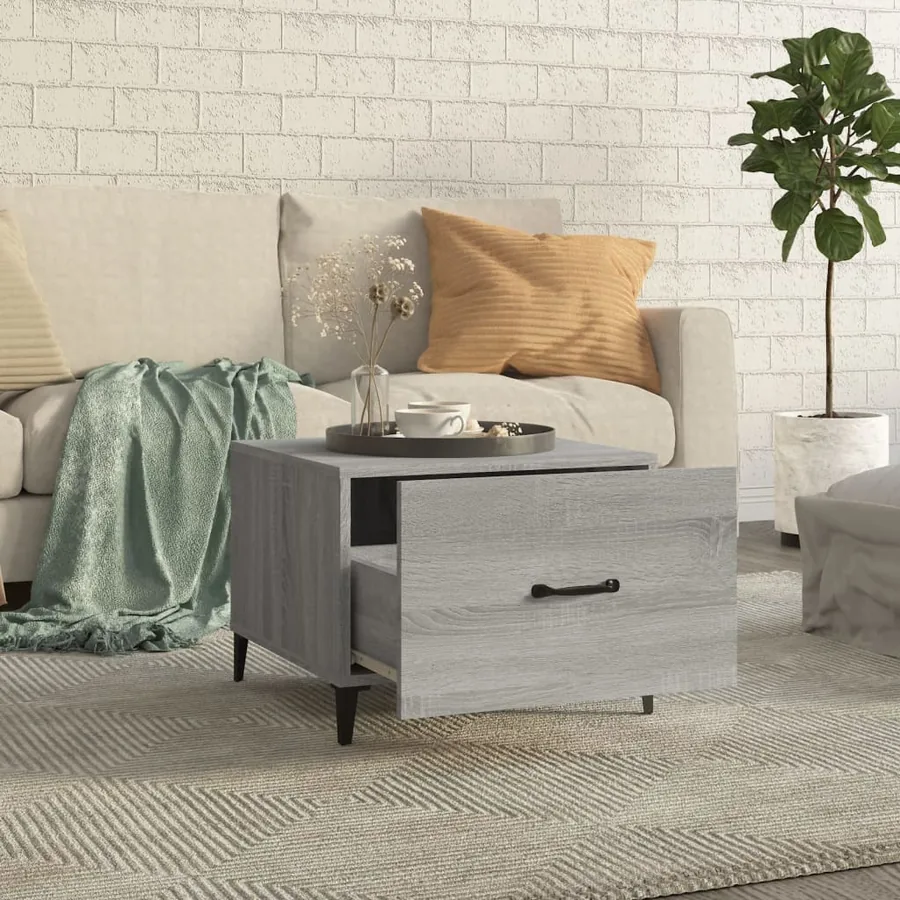 Table basse avec pieds en métal Sonoma gris 50x50x40 cm - 3