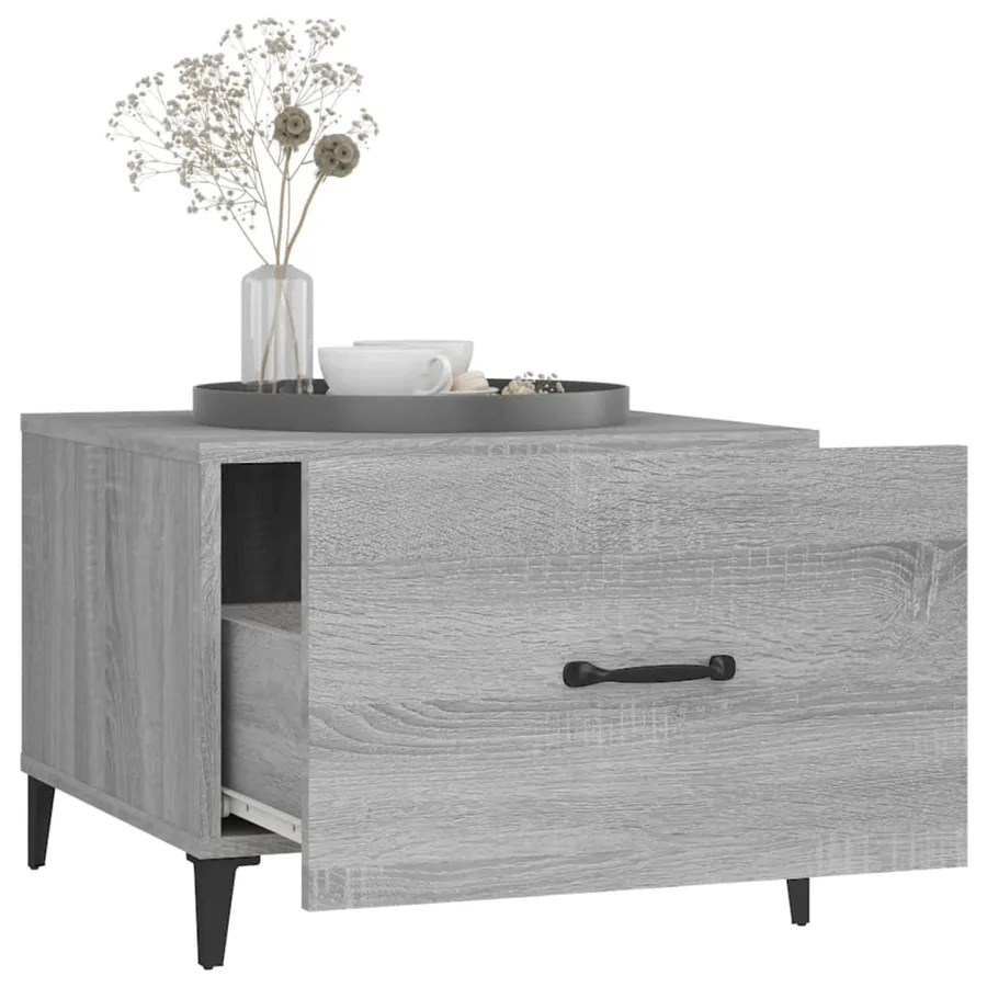 Table basse avec pieds en métal Sonoma gris 50x50x40 cm - 5