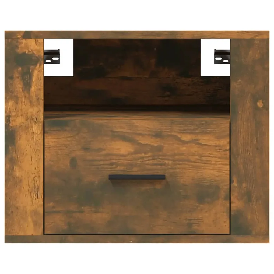 Table de chevet murale Chêne fumé 50x36x40 cm - 5