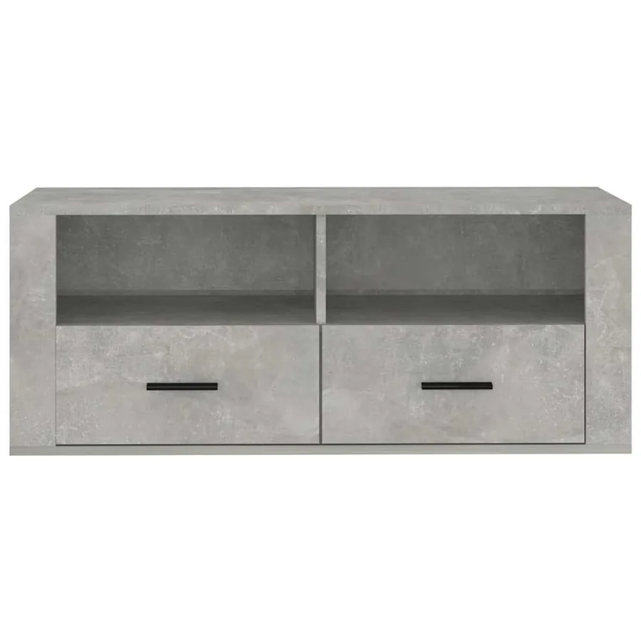 Meuble TV Gris béton 100x35x40 cm Bois d'ingénierie - 6