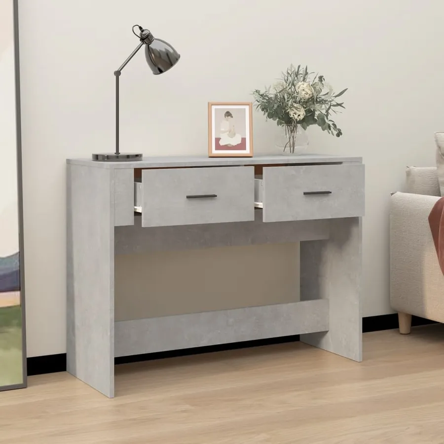 Table console Gris béton 100x39x75 cm Bois d'ingénierie - 3
