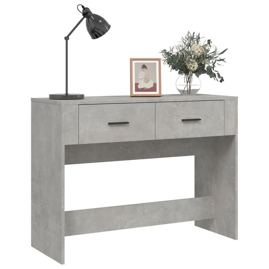 Table console Gris béton 100x39x75 cm Bois d'ingénierie - 4