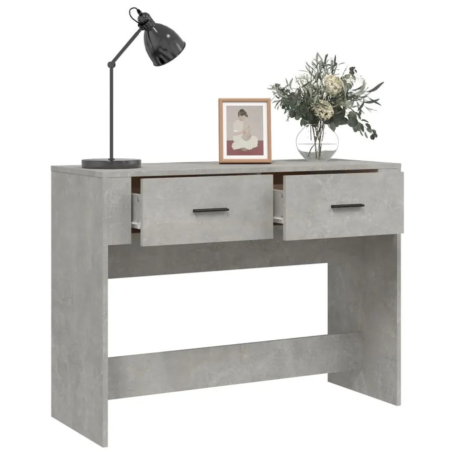 Table console Gris béton 100x39x75 cm Bois d'ingénierie - 5