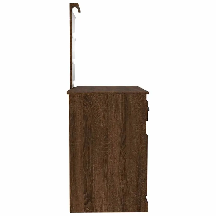 Coiffeuse avec LED chêne marron 90x50x132,5cm bois d'ingénierie - 8
