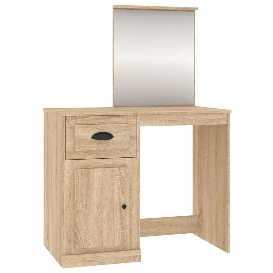 Coiffeuse avec miroir chêne sonoma 90x50x132,5 cm - 2