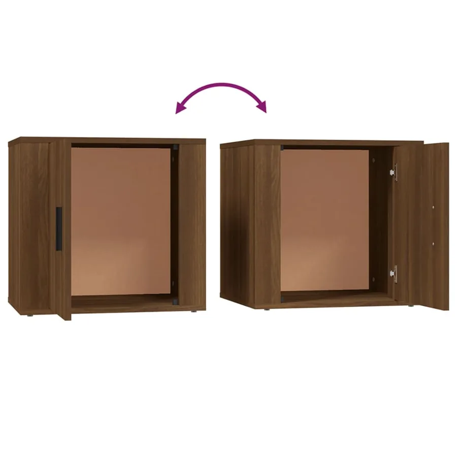Table de chevet Chêne marron 50x39x47 cm - 8
