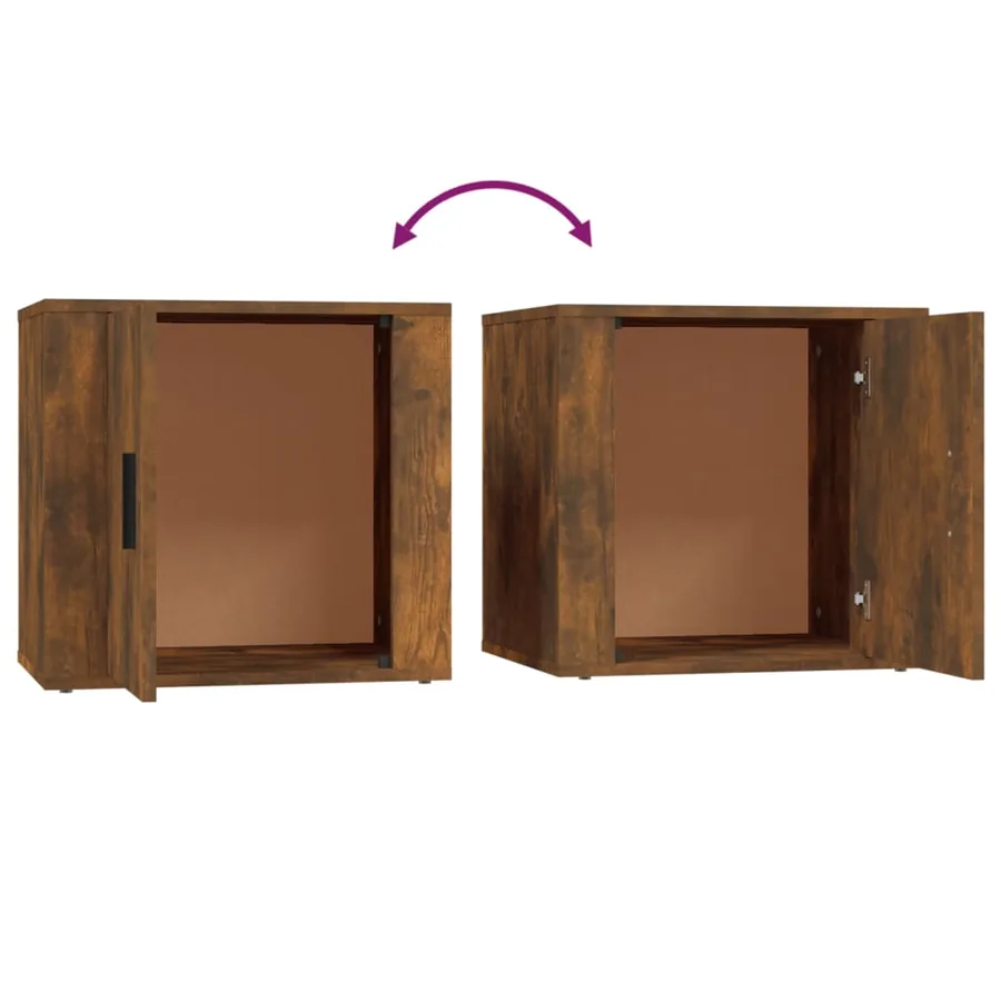 Table de chevet Chêne fumé 50x39x47 cm - 8