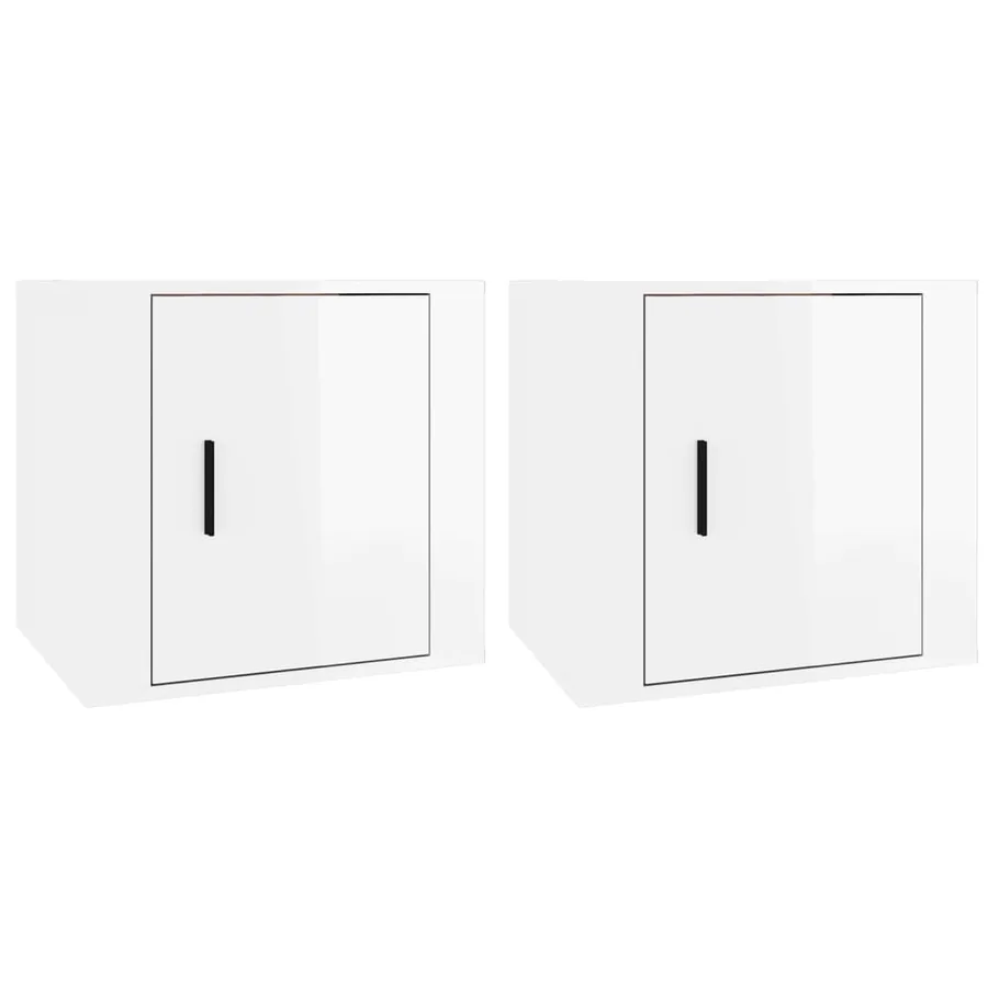 Tables de chevet 2 pcs Blanc brillant 50x39x47 cm - 2