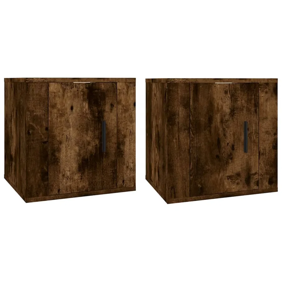 Meubles TV muraux 2 pcs Chêne fumé 40x34,5x40 cm - 2