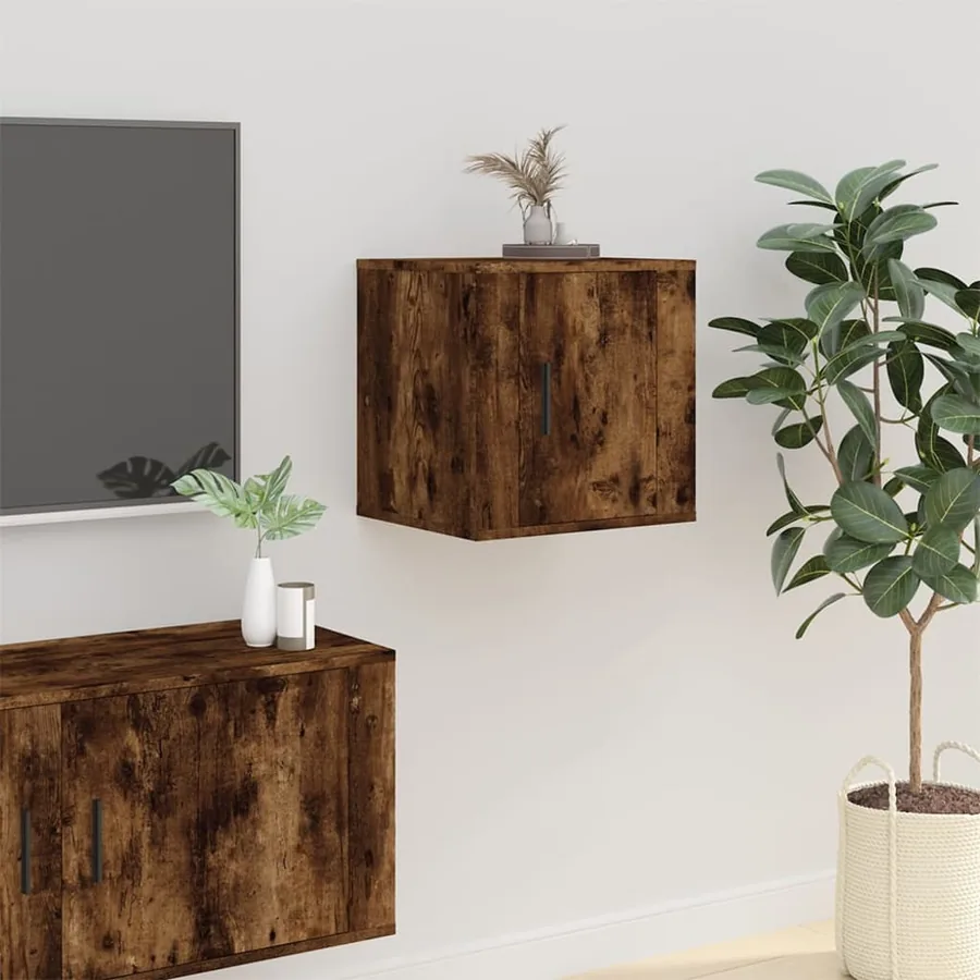 Meubles TV muraux 2 pcs Chêne fumé 40x34,5x40 cm - 3