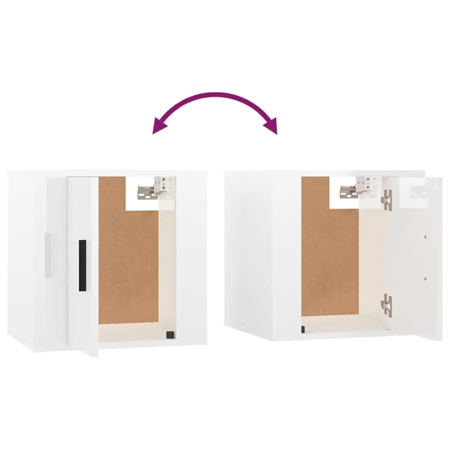 Meubles TV muraux 2 pcs Blanc brillant 40x34,5x40 cm - 10