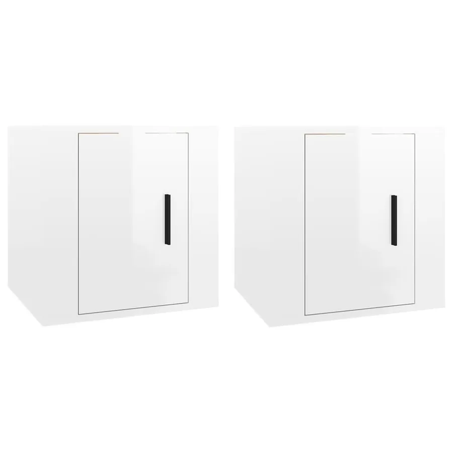 Meubles TV muraux 2 pcs Blanc brillant 40x34,5x40 cm - 2