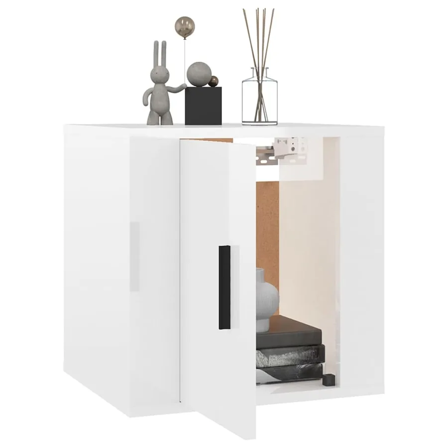 Meubles TV muraux 2 pcs Blanc brillant 40x34,5x40 cm - 9