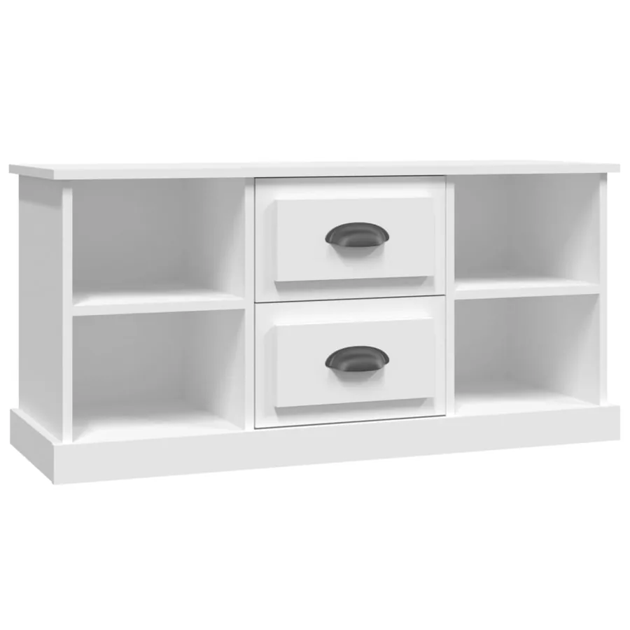 Meuble TV blanc 99,5x35,5x48 cm bois d'ingénierie - 2