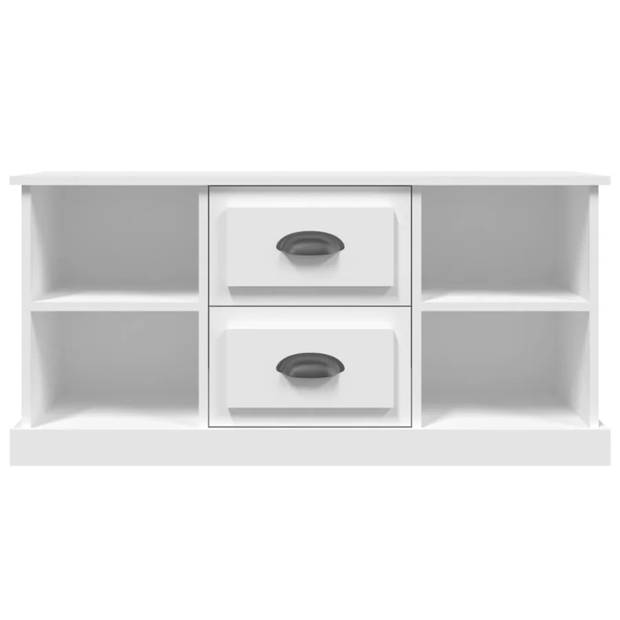 Meuble TV blanc 99,5x35,5x48 cm bois d'ingénierie - 6