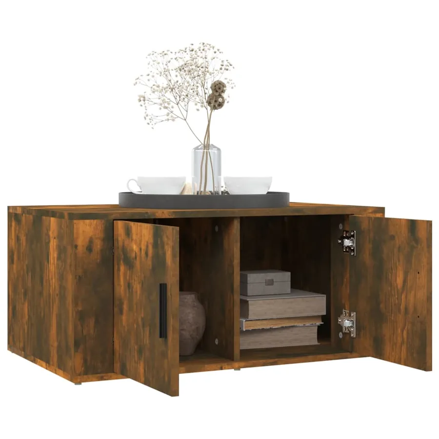 Table basse Chêne fumé 80x50x36 cm Bois d'ingénierie - 4