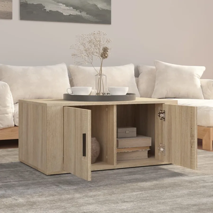 Table basse Chêne sonoma 80x50x36 cm Bois d'ingénierie - 3
