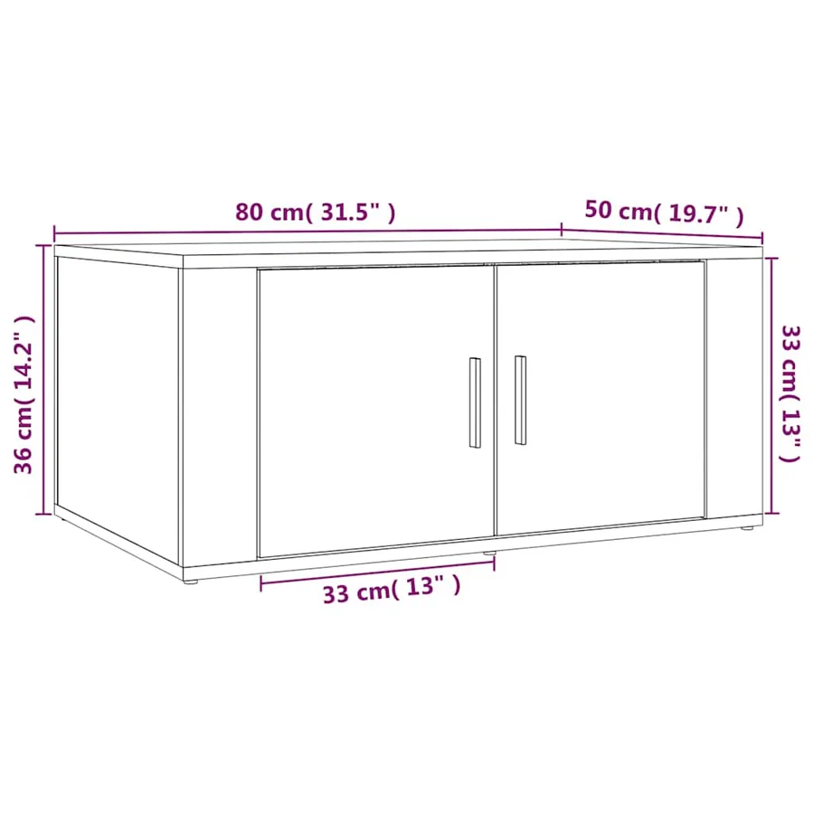 Table basse Chêne sonoma 80x50x36 cm Bois d'ingénierie - 9