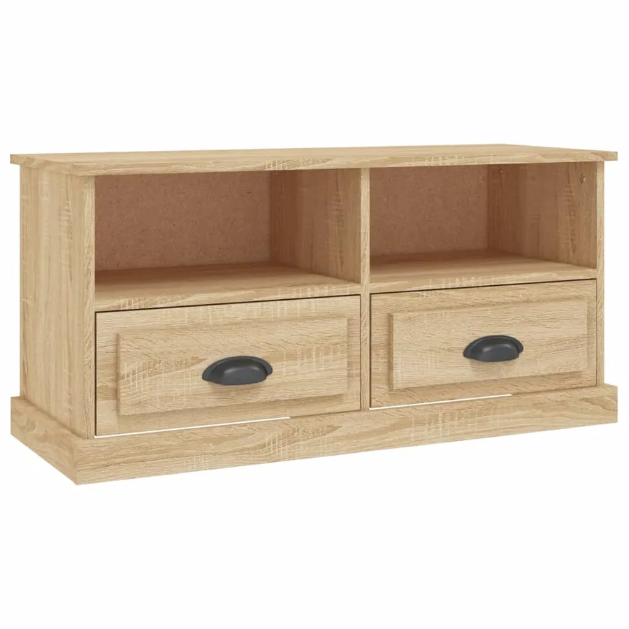 Meuble TV chêne sonoma 93x35,5x45 cm bois d'ingénierie - 2