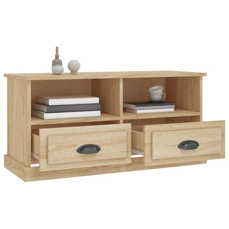 Meuble TV chêne sonoma 93x35,5x45 cm bois d'ingénierie - 5