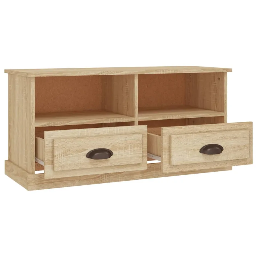 Meuble TV chêne sonoma 93x35,5x45 cm bois d'ingénierie - 8