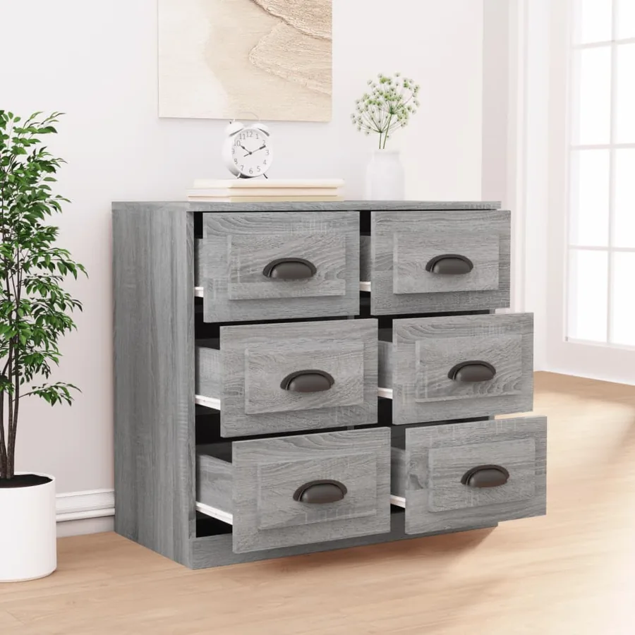 Buffet sonoma gris 70x35,5x67,5 cm bois d'ingénierie - 3