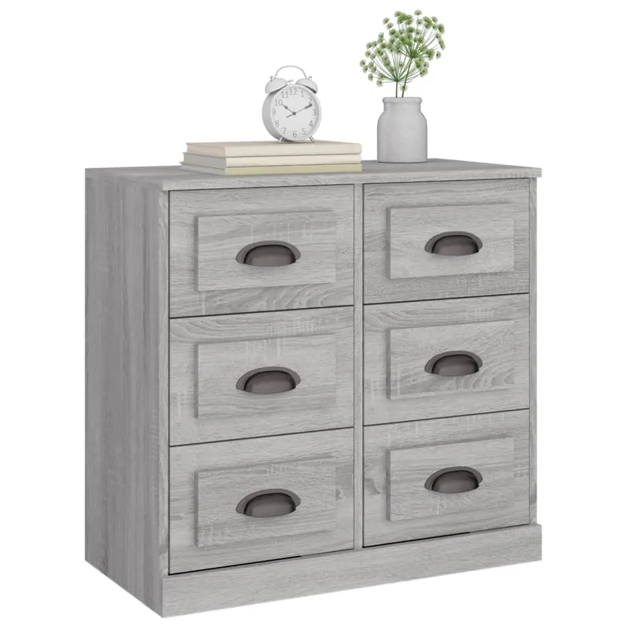 Buffet sonoma gris 70x35,5x67,5 cm bois d'ingénierie - 4
