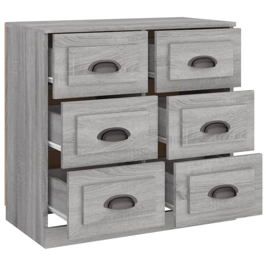 Buffet sonoma gris 70x35,5x67,5 cm bois d'ingénierie - 8