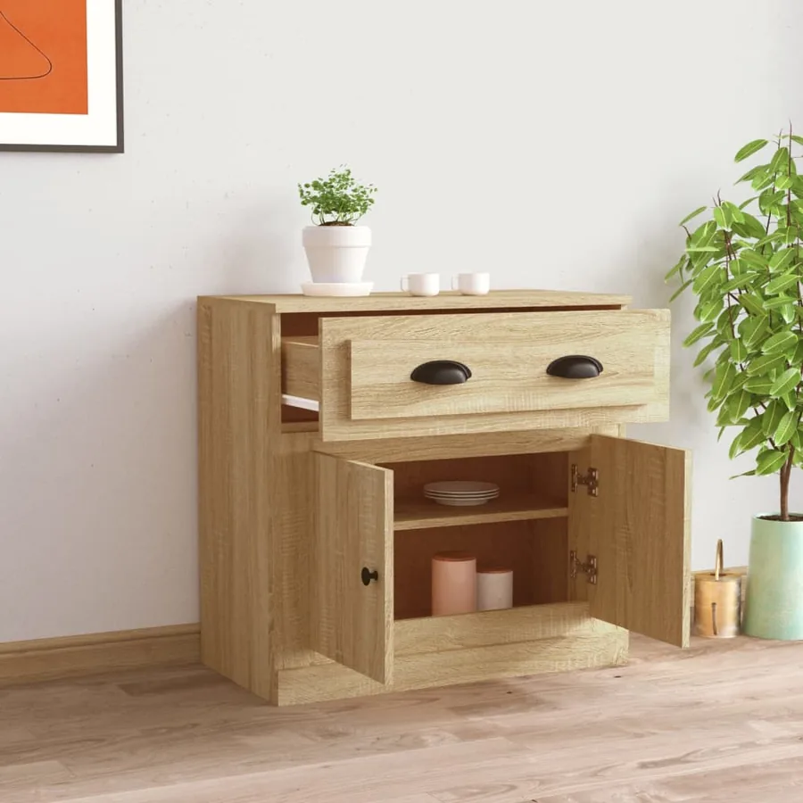 Buffet chêne sonoma 70x35,5x67,5 cm bois d'ingénierie - 3