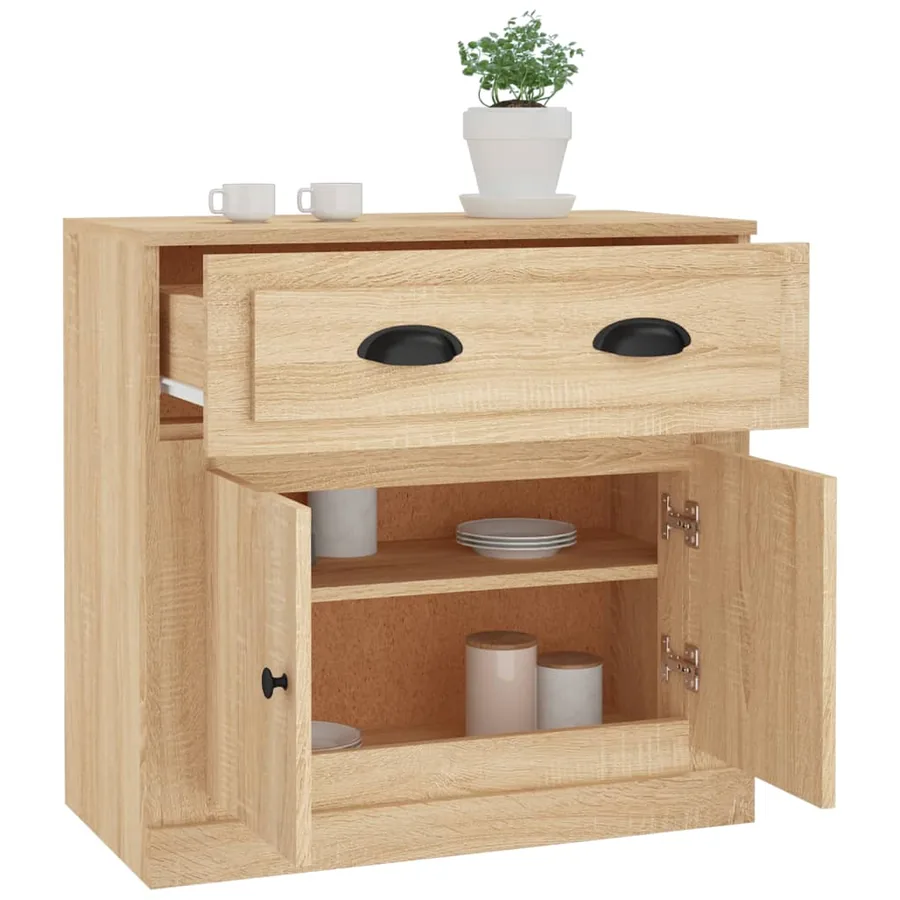 Buffet chêne sonoma 70x35,5x67,5 cm bois d'ingénierie - 5