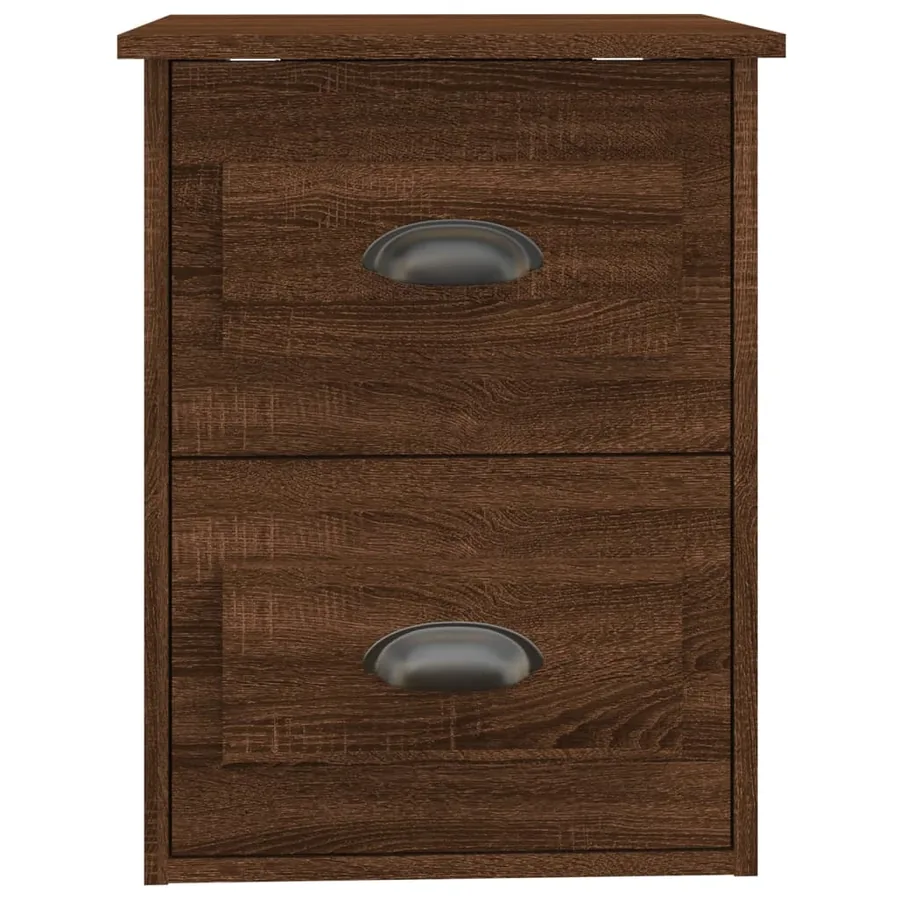 Table de chevet murale chêne marron 41,5x36x53 cm - 7