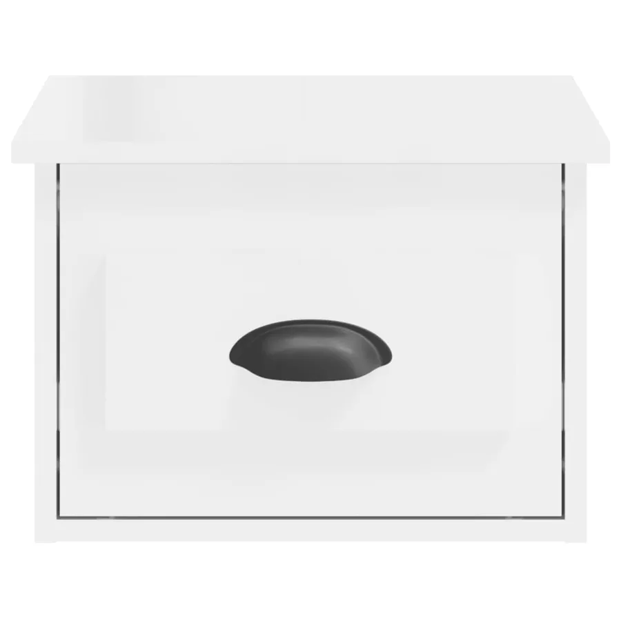 Table de chevet murale blanc brillant 41,5x36x28 cm - 6