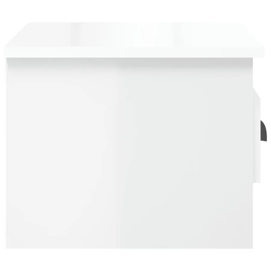 Table de chevet murale blanc brillant 41,5x36x28 cm - 7