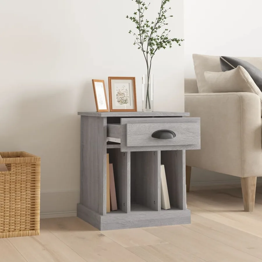 Table de chevet sonoma gris 43x36x50 cm - 3