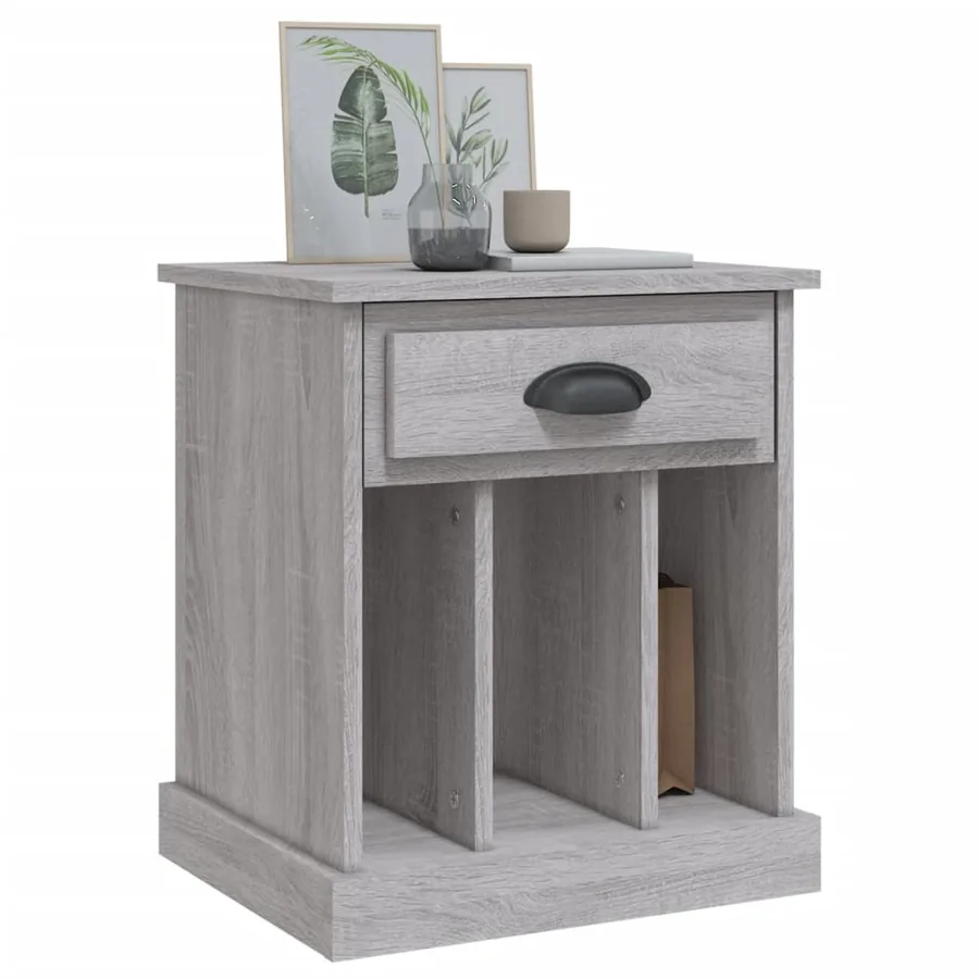 Table de chevet sonoma gris 43x36x50 cm - 4