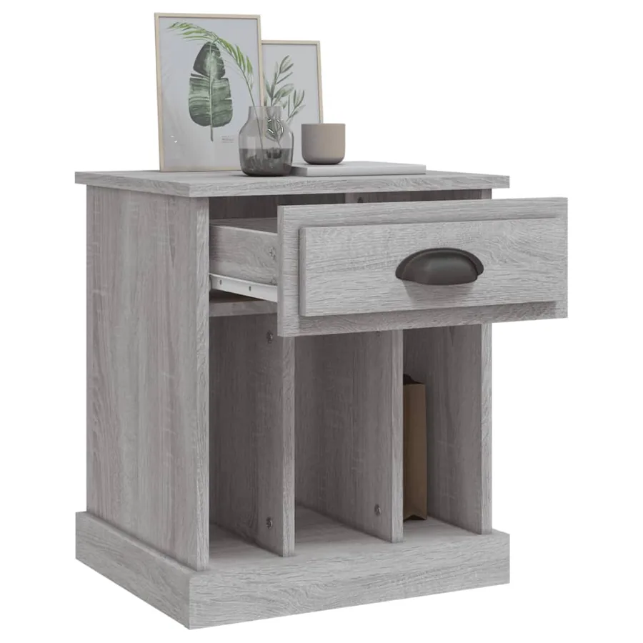 Table de chevet sonoma gris 43x36x50 cm - 5