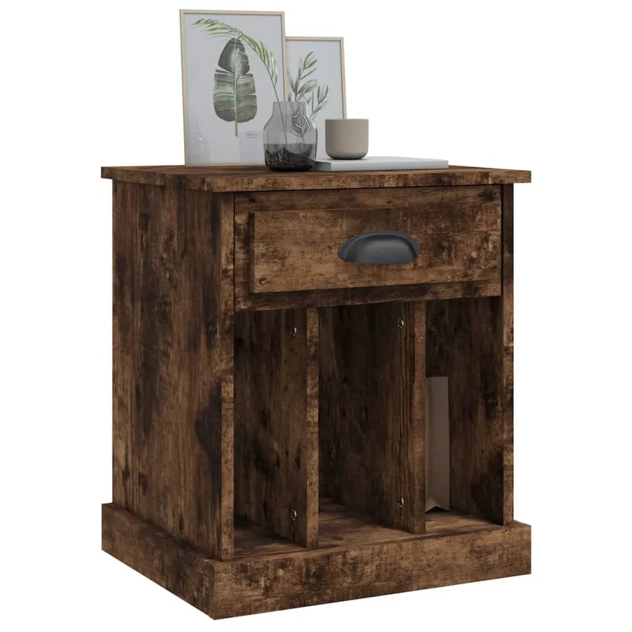 Table de chevet chêne fumé 43x36x50 cm - 4
