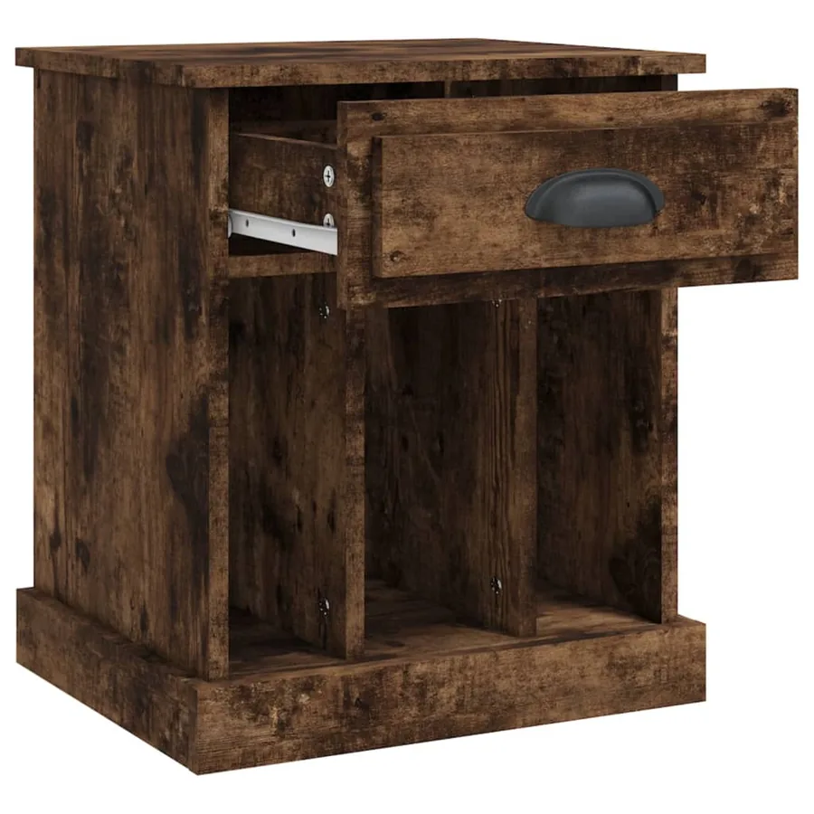Table de chevet chêne fumé 43x36x50 cm - 6