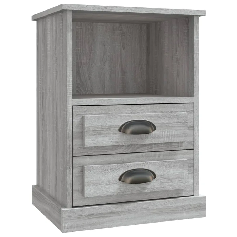 Table de chevet sonoma gris 43x36x60 cm - 2