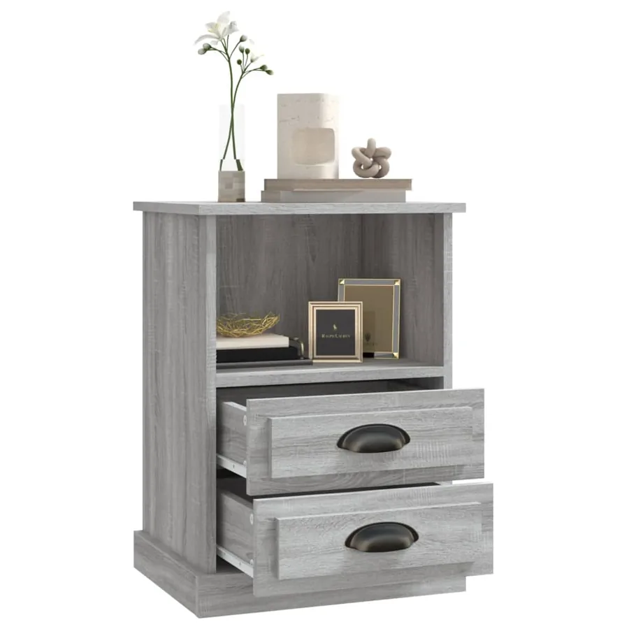 Table de chevet sonoma gris 43x36x60 cm - 5
