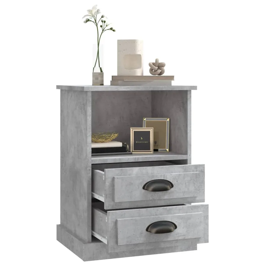 Tables de chevet 2 pcs gris béton 43x36x60 cm - 5