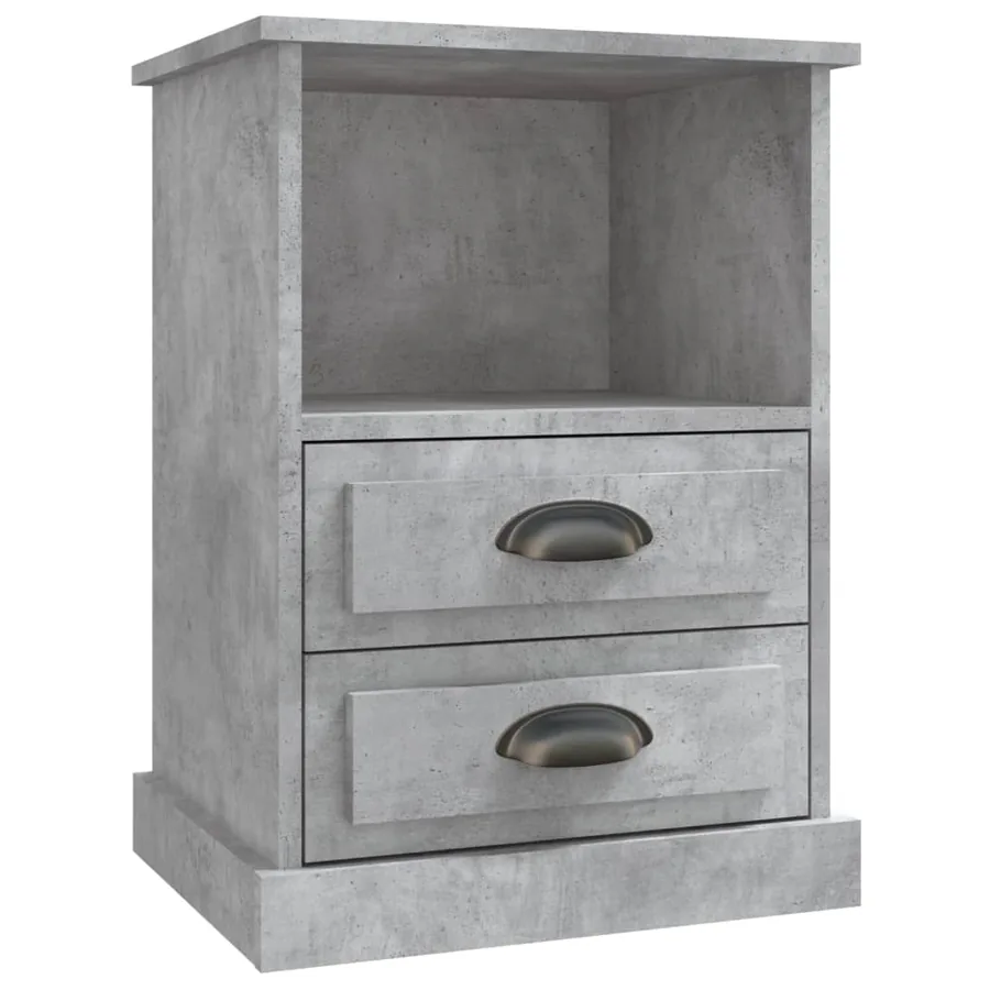Tables de chevet 2 pcs gris béton 43x36x60 cm - 6