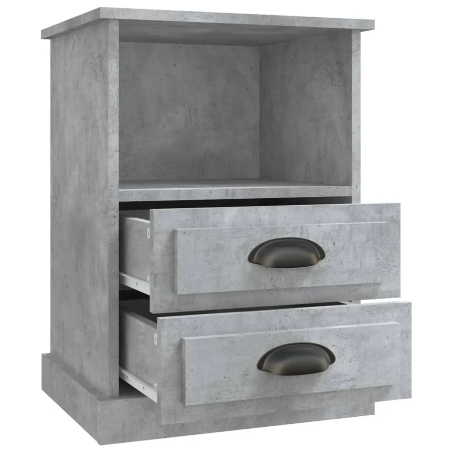 Tables de chevet 2 pcs gris béton 43x36x60 cm - 8