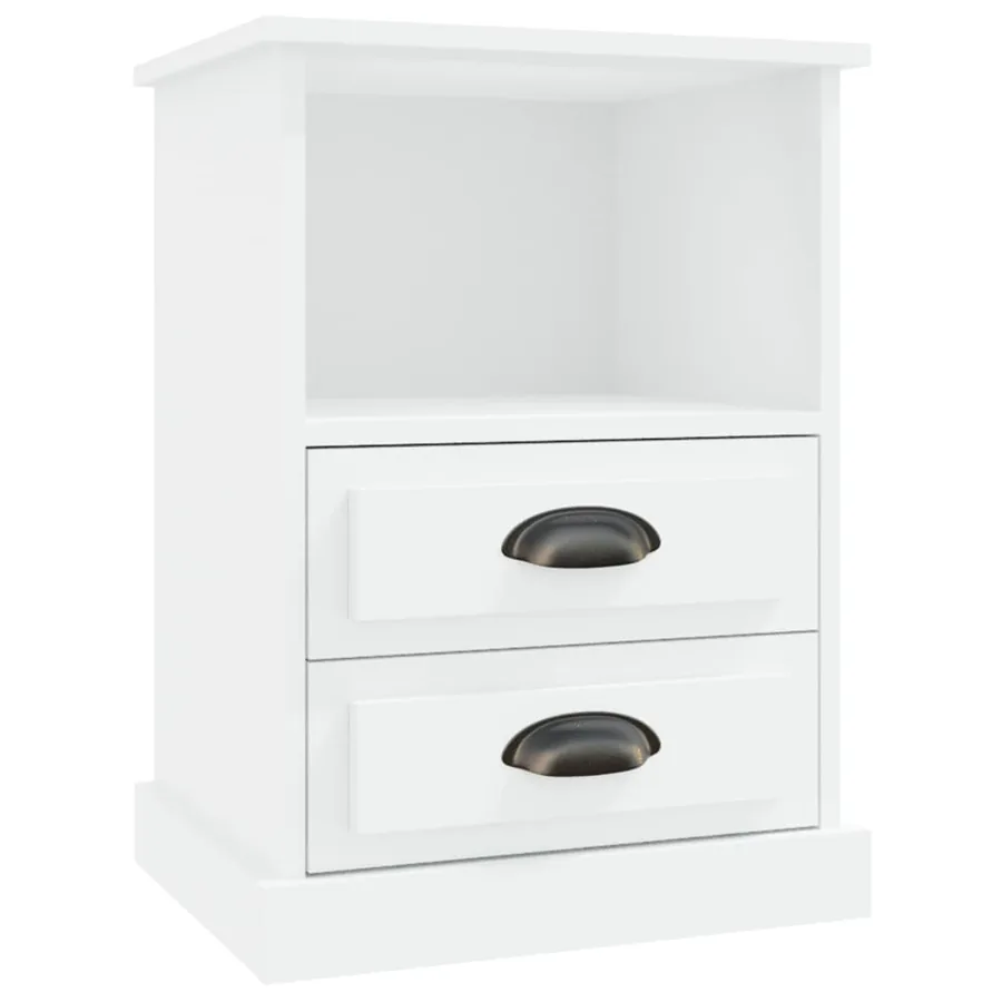 Table de chevet blanc 43x36x60 cm - 2