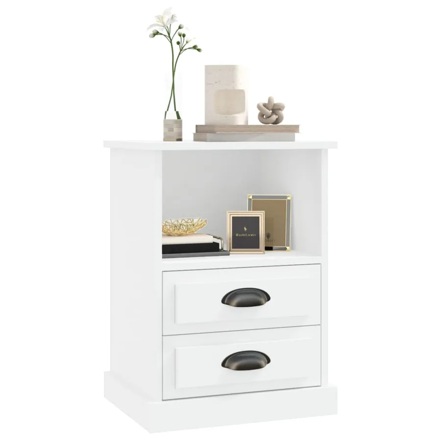 Table de chevet blanc 43x36x60 cm - 4