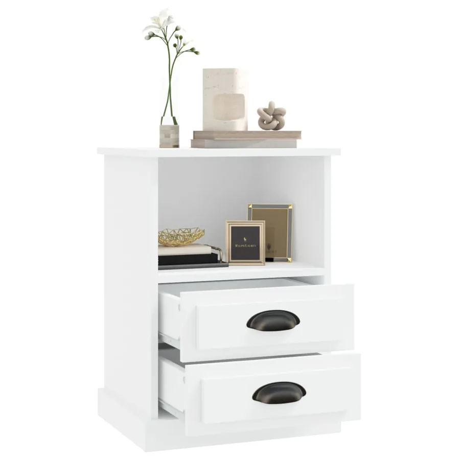 Table de chevet blanc 43x36x60 cm - 5