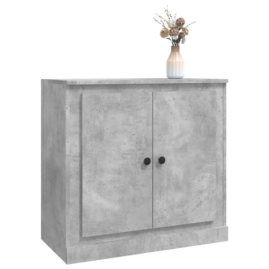 Buffet gris béton 70x35,5x67,5 cm bois d'ingénierie - 4