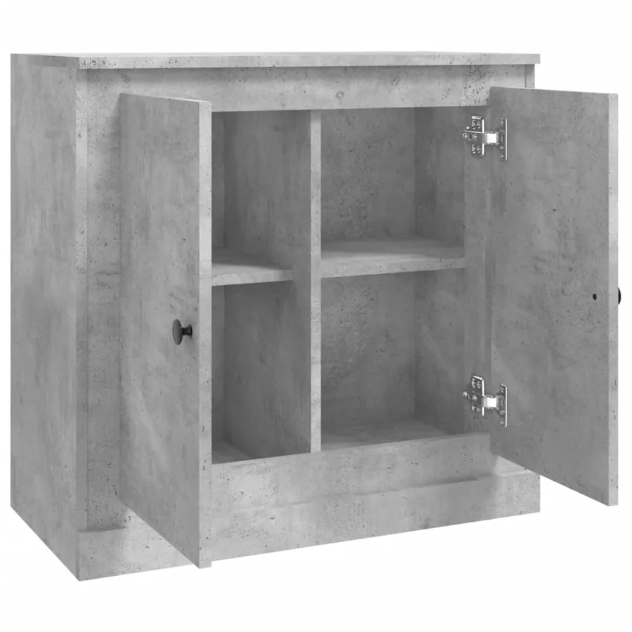 Buffet gris béton 70x35,5x67,5 cm bois d'ingénierie - 7