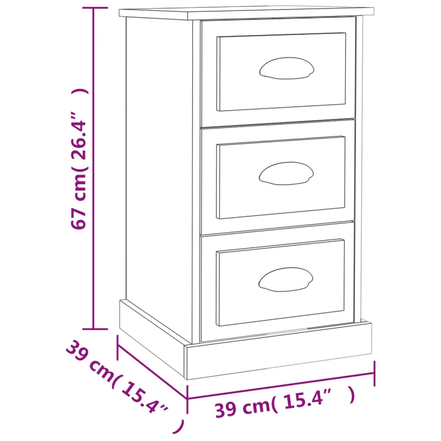 Table de chevet blanc 39x39x67 cm bois d'ingénierie - 10
